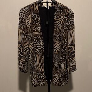 Silk Vintage Jones New York Animal Print Patchwork Women's Jacket